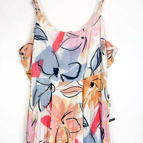 NWT Ripcurl Womens Bloom Floral Long Maxi Tank Dress White Pink - S - Picture 2 of 10